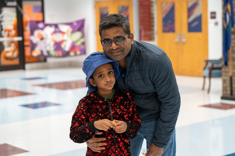 Student with father at WRE