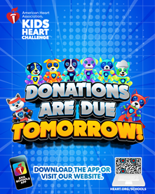 Donations are due tomorrow!