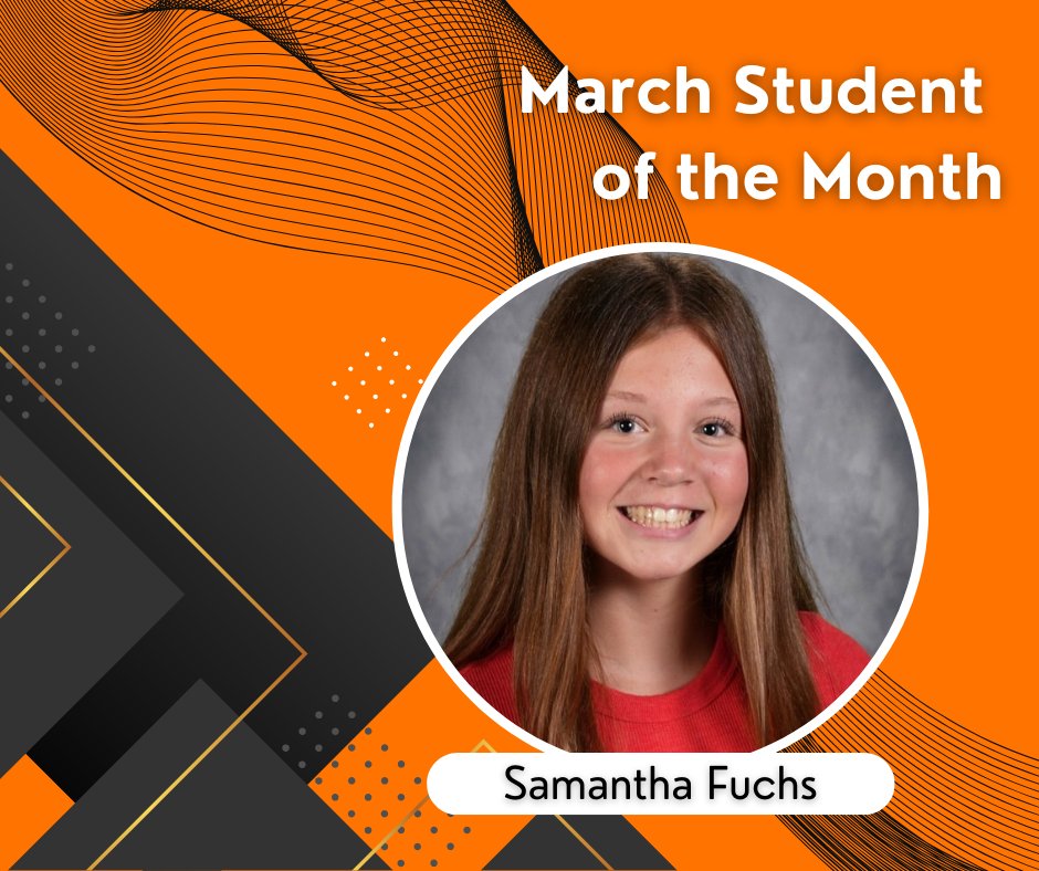 Junior high march student of the month