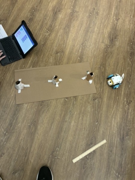 Students participating in the DOT Bot Challenge at Dot Foods.
