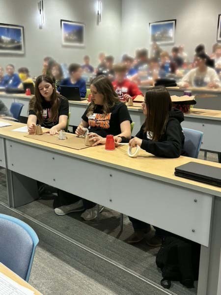 Students participating in the DOT Bot Challenge at Dot Foods.
