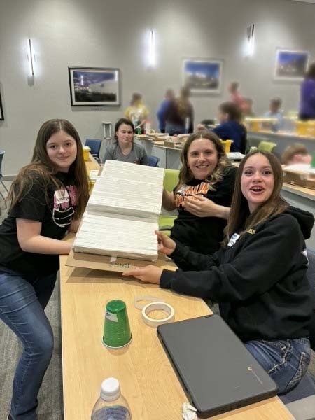 Students participating in the DOT Bot Challenge at Dot Foods.