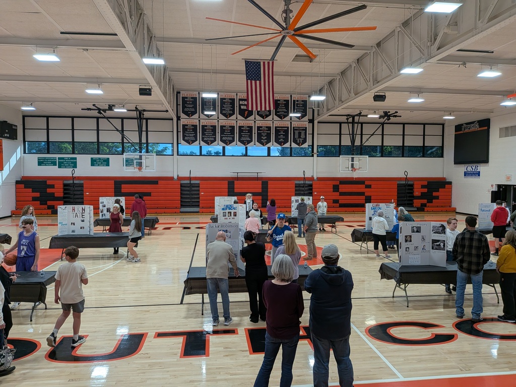 Wax museum exhibits provided by the 8th grade class. Multiple pictures taken at the event.