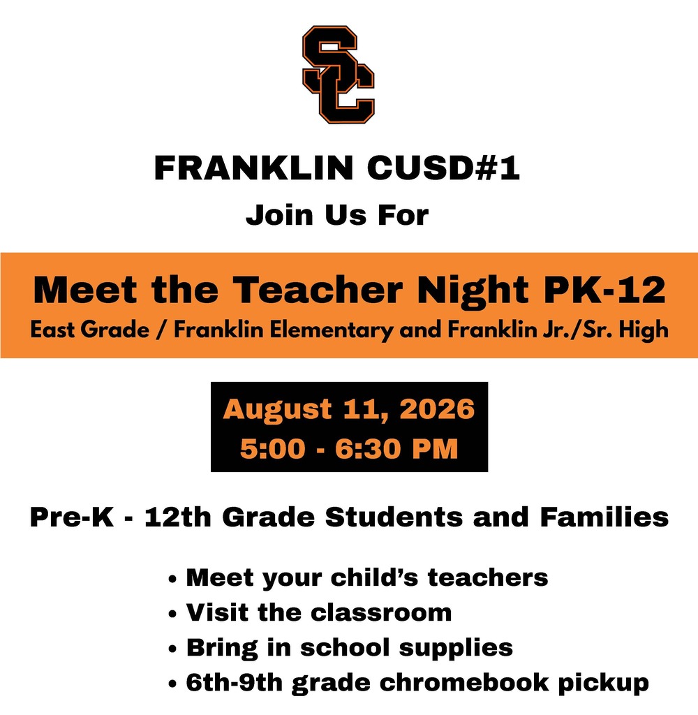 Meet the teacher night.  August 11, 5:00-6:30 PM