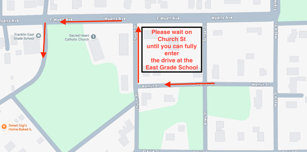 map showing pickup line
