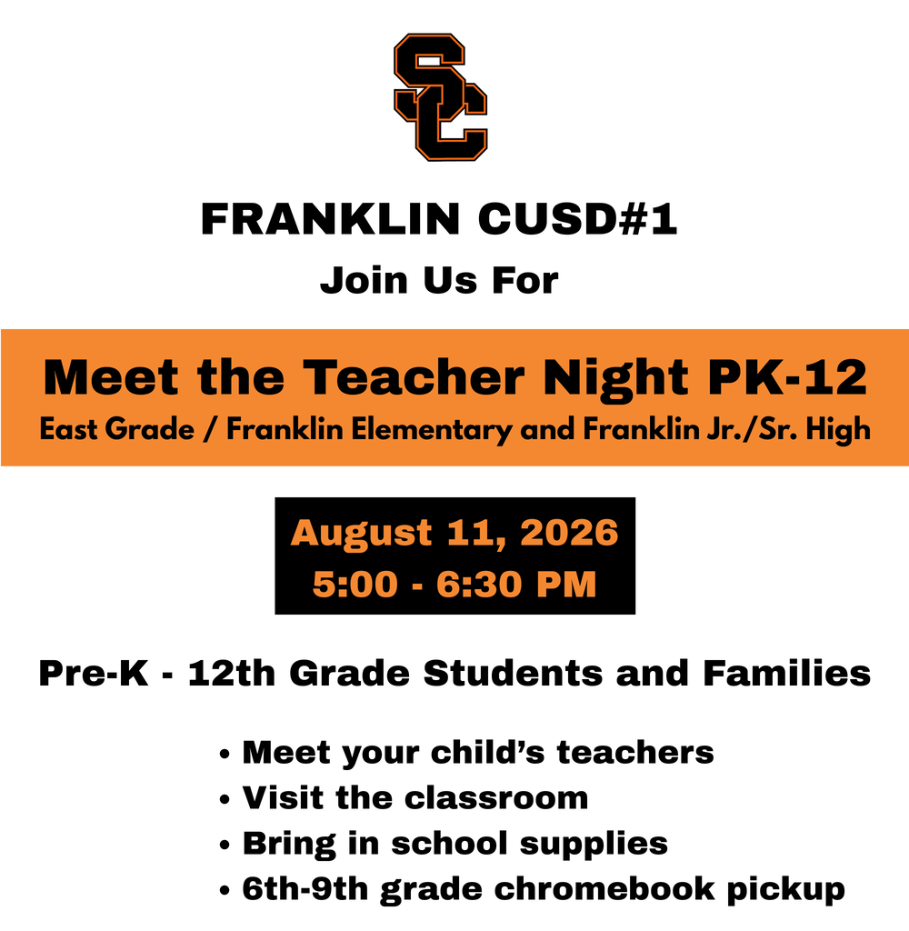 Meet the teacher night, 5-6:30pm.  Students can meet your child's teachers, visit classrooms and bring school supplies.