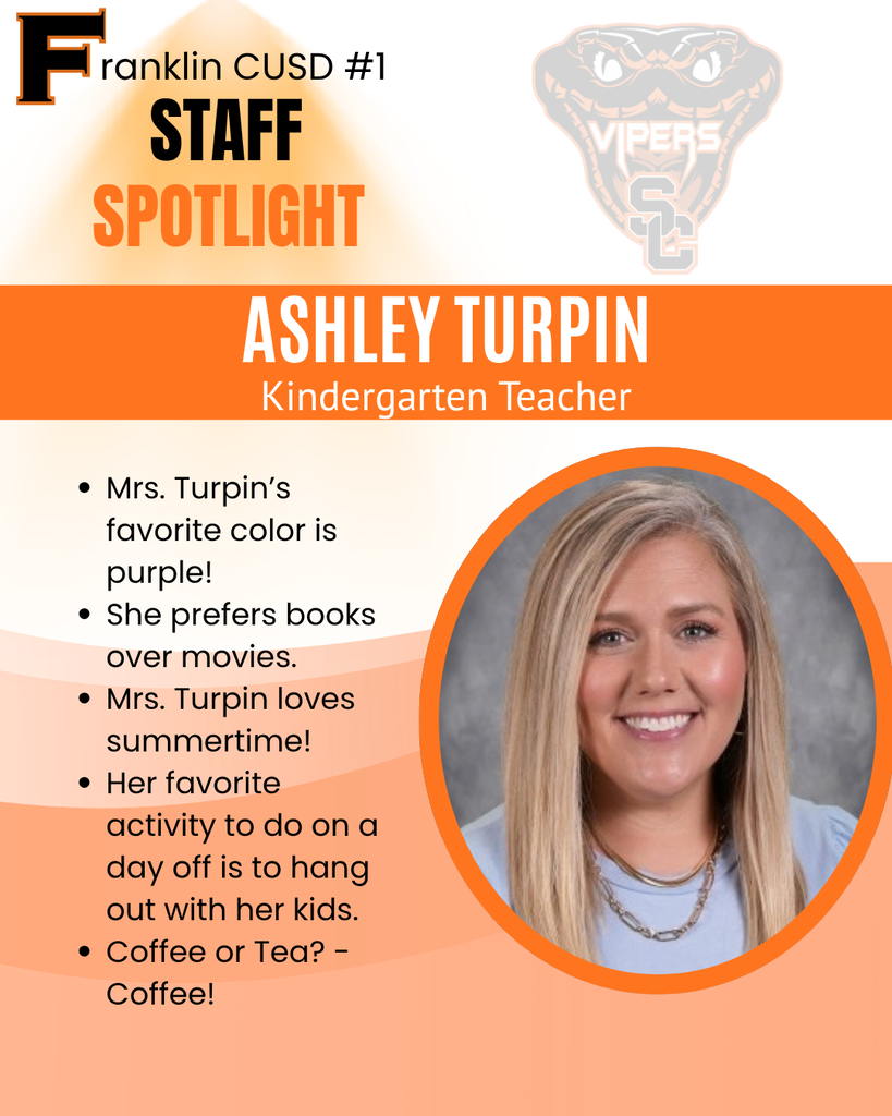 Mrs. Turpin’s favorite color is purple!   She prefers books over movies.   Mrs. Turpin loves summertime!   Her favorite activity to do on a day off is to hang out with her kids.   Coffee or Tea? - Coffee!