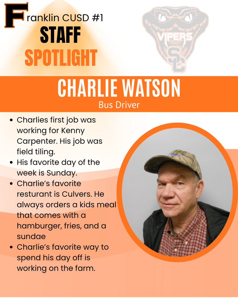 Charlies first job was working for Kenny Carpenter. His job was field tiling. His favorite day of the week is Sunday. Charlie’s favorite resturant is Culvers. He always orders a kids meal that comes with a hamburger, fries, and a sundae Charlie’s favorite way to spend his day off is working on the farm.