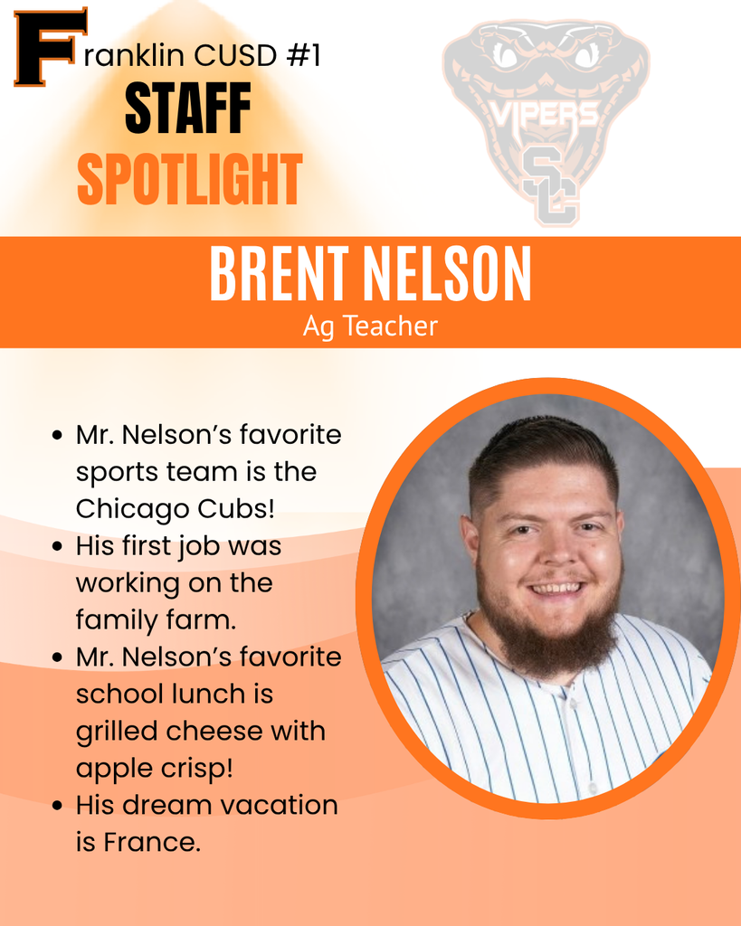 Mr. Nelson’s favorite sports team is the Chicago Cubs! His first job was working on the family farm. Mr. Nelson’s favorite school lunch is grilled cheese with apple crisp! His dream vacation is France.