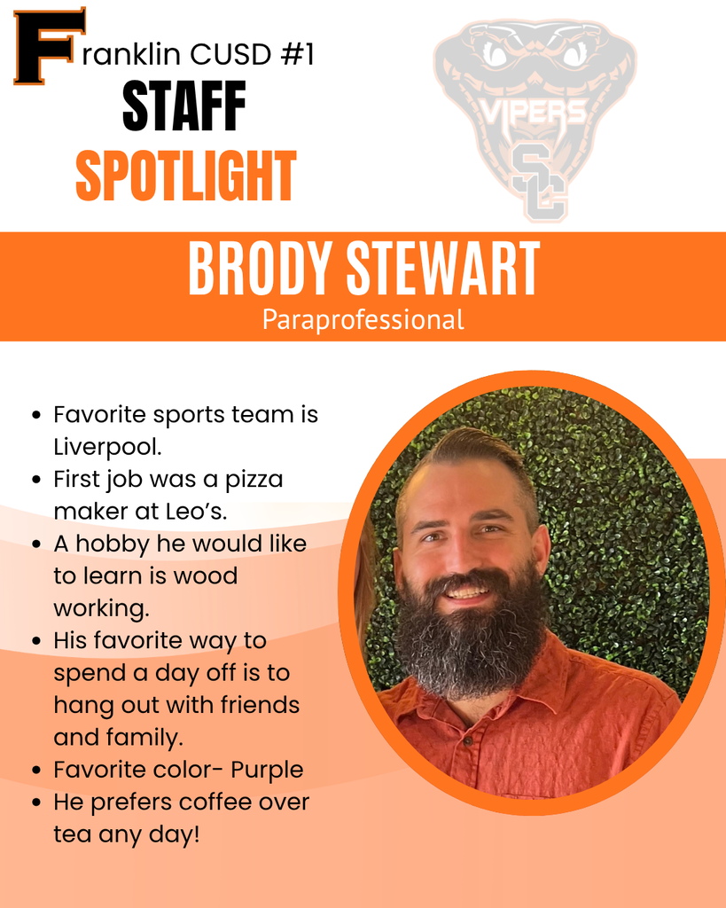 Brody Stewart. Favorite sports team is Liverpool. First job was a pizza maker at Leo’s. A hobby he would like to learn is wood working. His favorite way to spend a day off is to hang out with friends and family. Favorite color- Purple He prefers coffee over tea any day!
