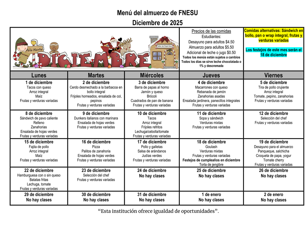 Spanish December lunch