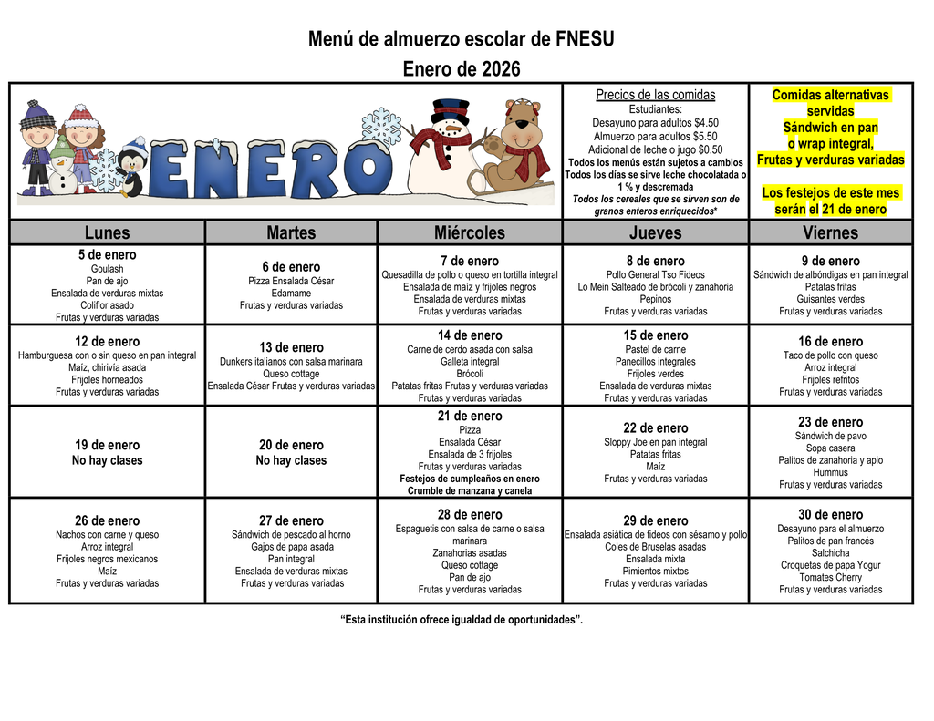 Spanish January lunch