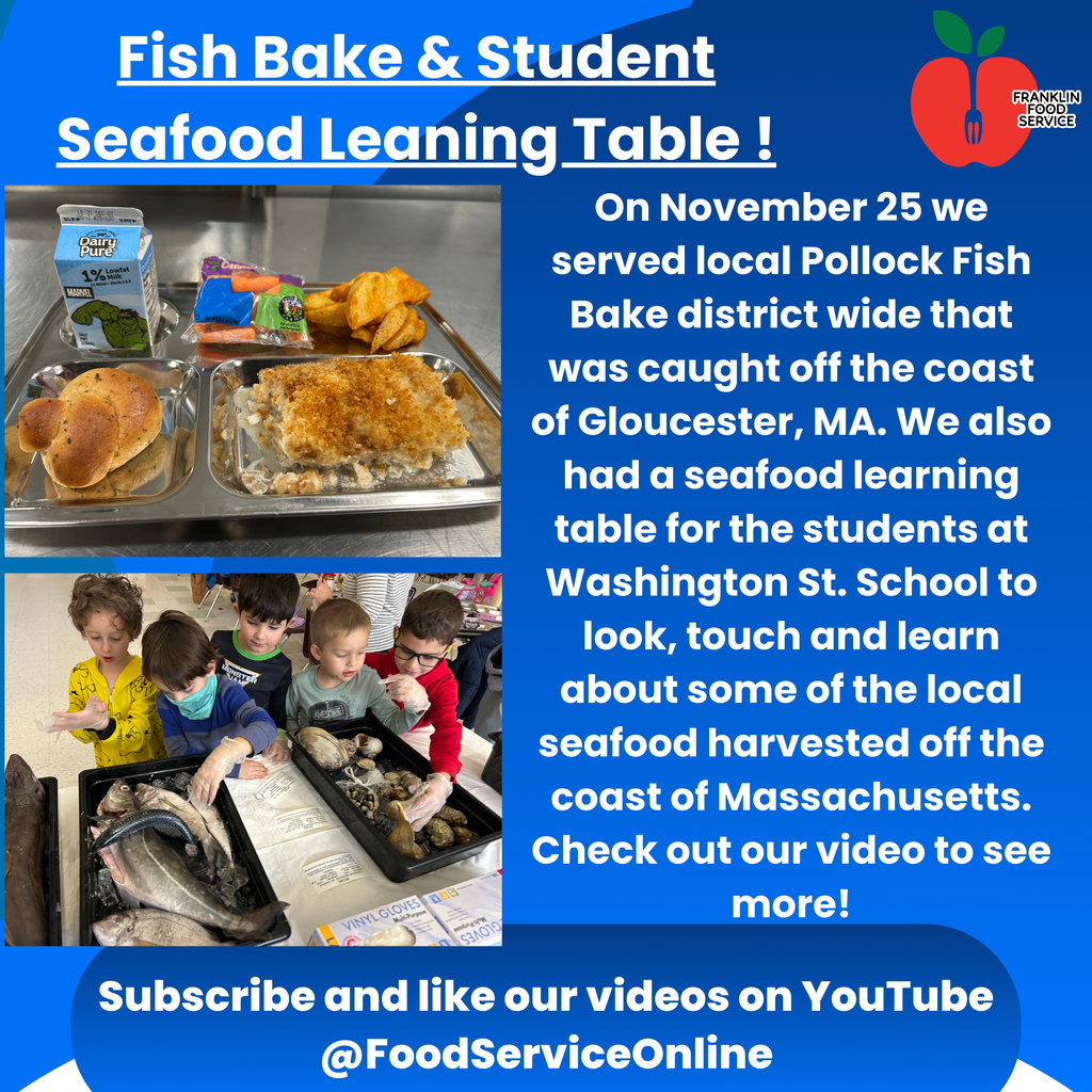 Local Fish Bake & Student Seafood Learning Table Posting