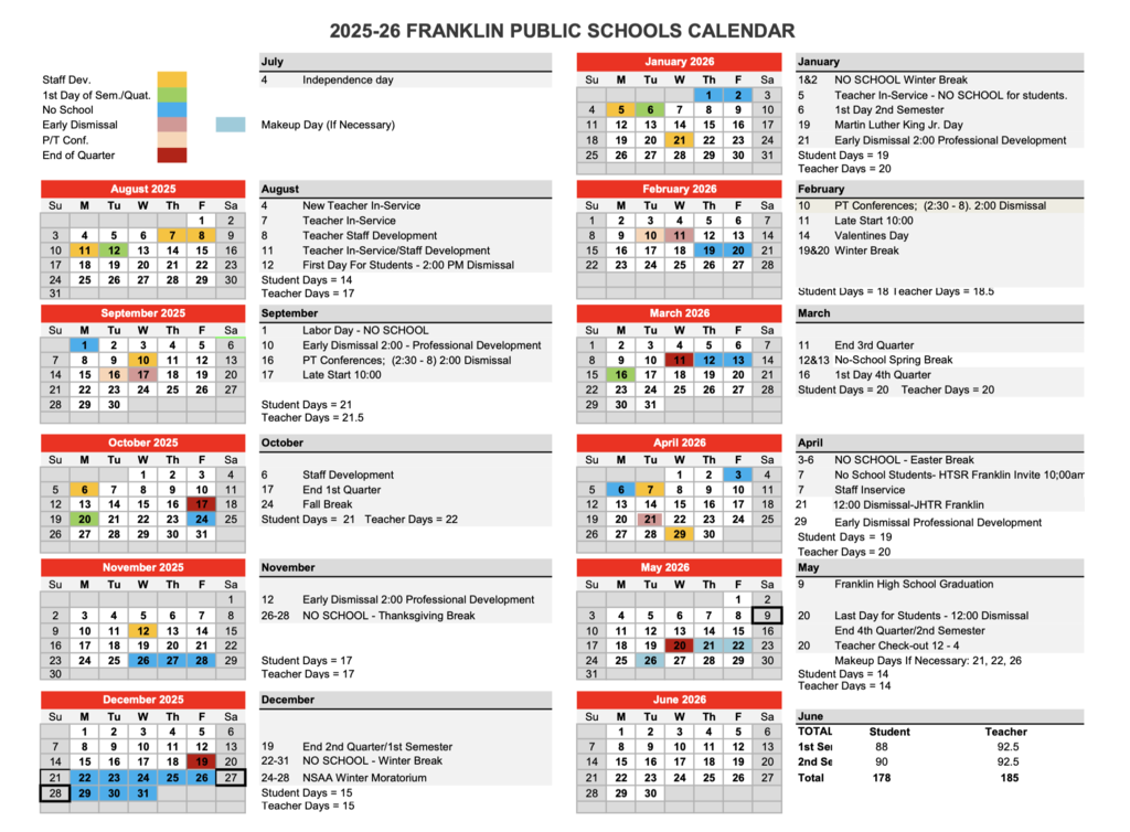 Revised 2025-2026 School Calendar