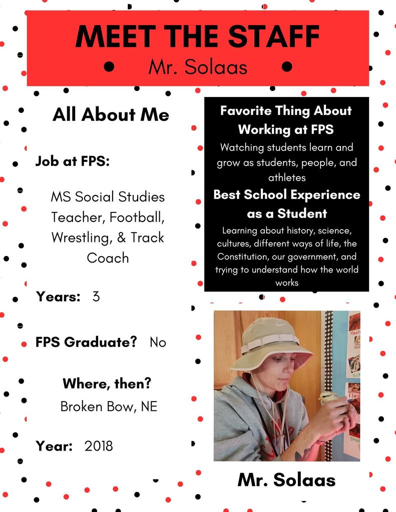 Meet the Staff! Mr. Solaas