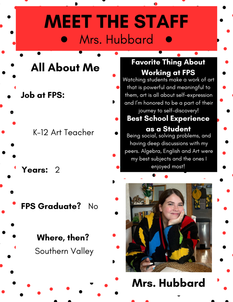 Meet the Staff! Mrs. Hubbard