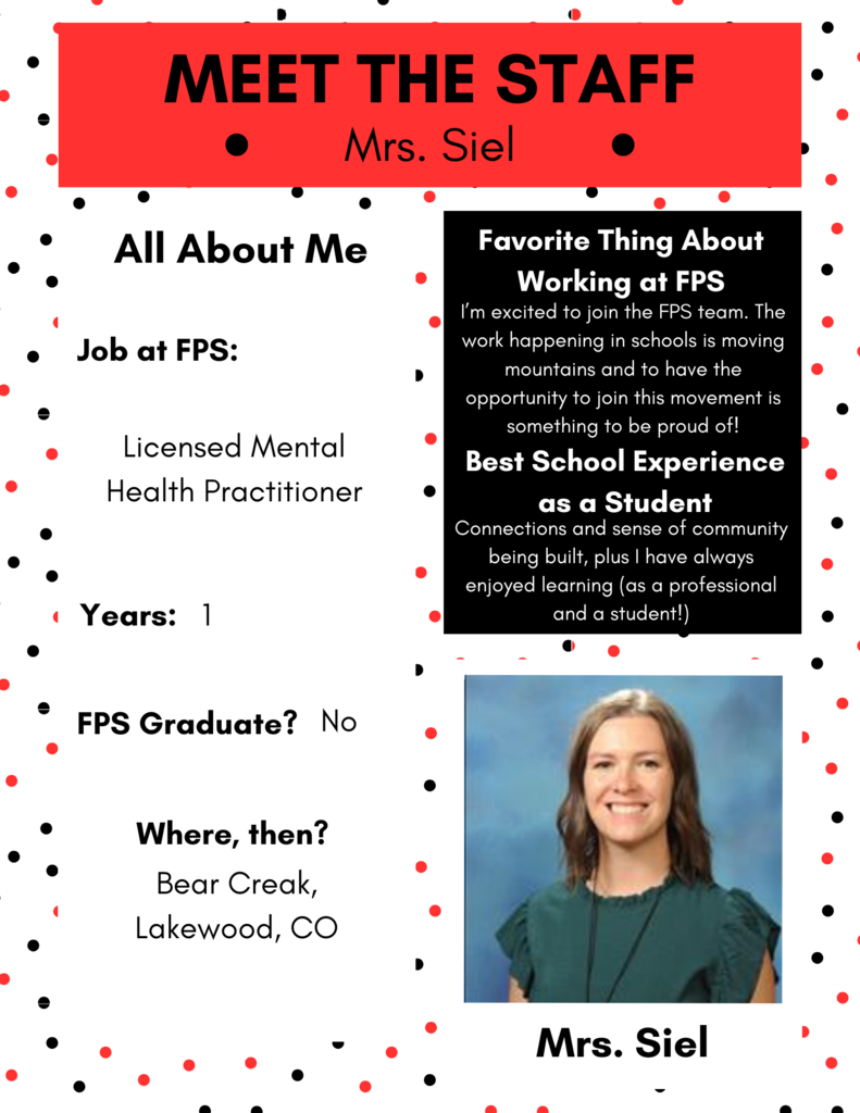 Meet the Staff! Mrs. Siel
