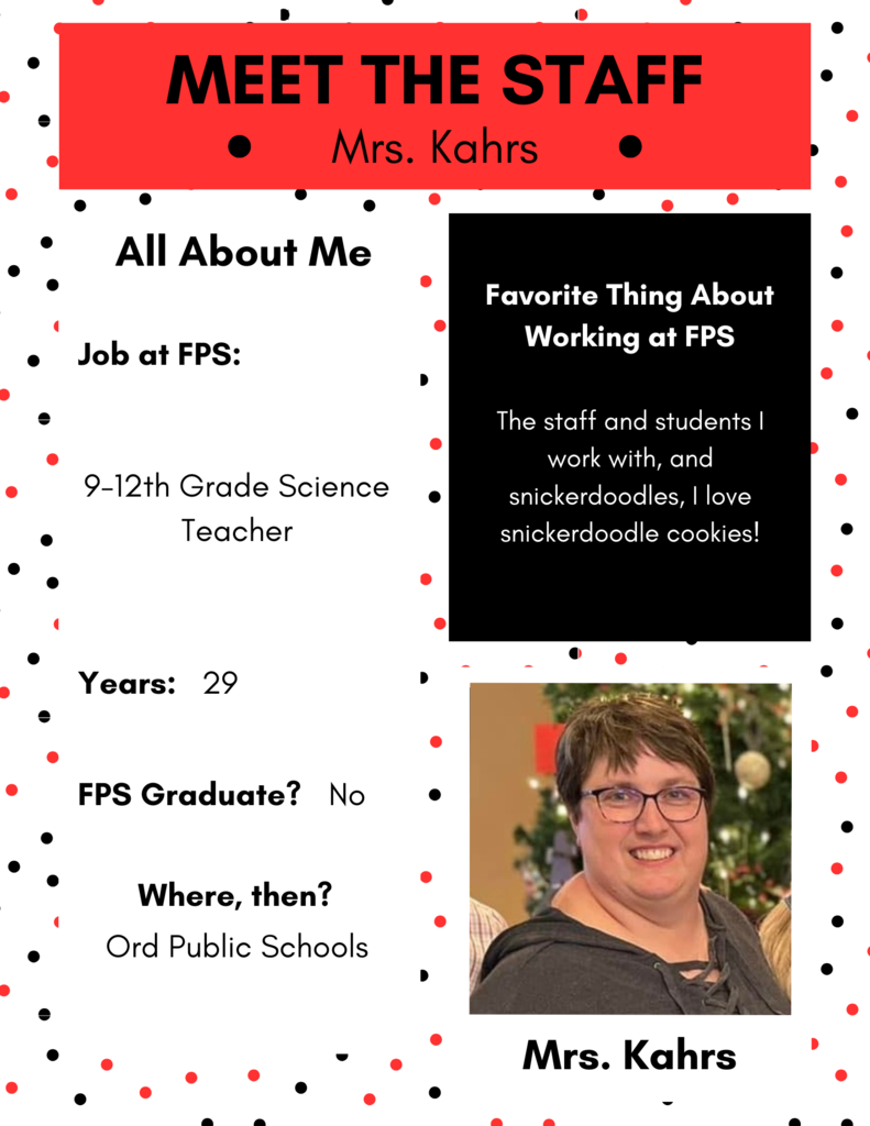 Meet the Staff! Mrs. Kahrs