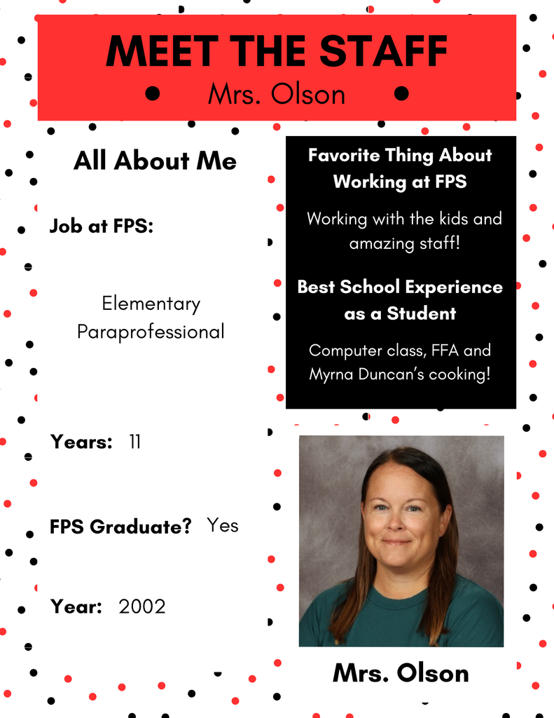 Meet the Staff! Mrs. Olson