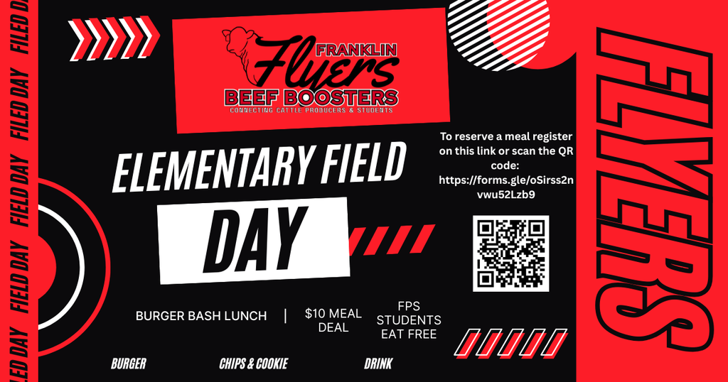 Information on lunch for elementary field day on Friday, May 15, 2026.