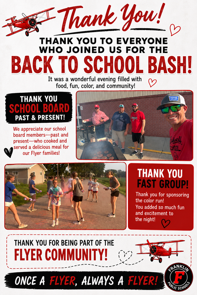 Thank you to the school board and FAST for helping with the Back to School Bash!