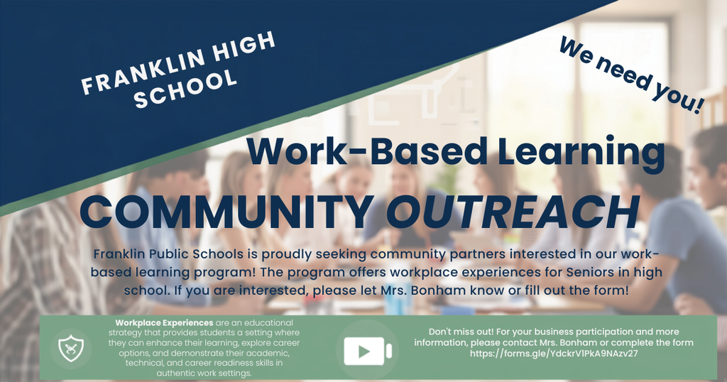 Ad for Work-Based Learning Community Outreach