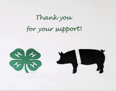 Thank you for providing 4H hog to our beef program.