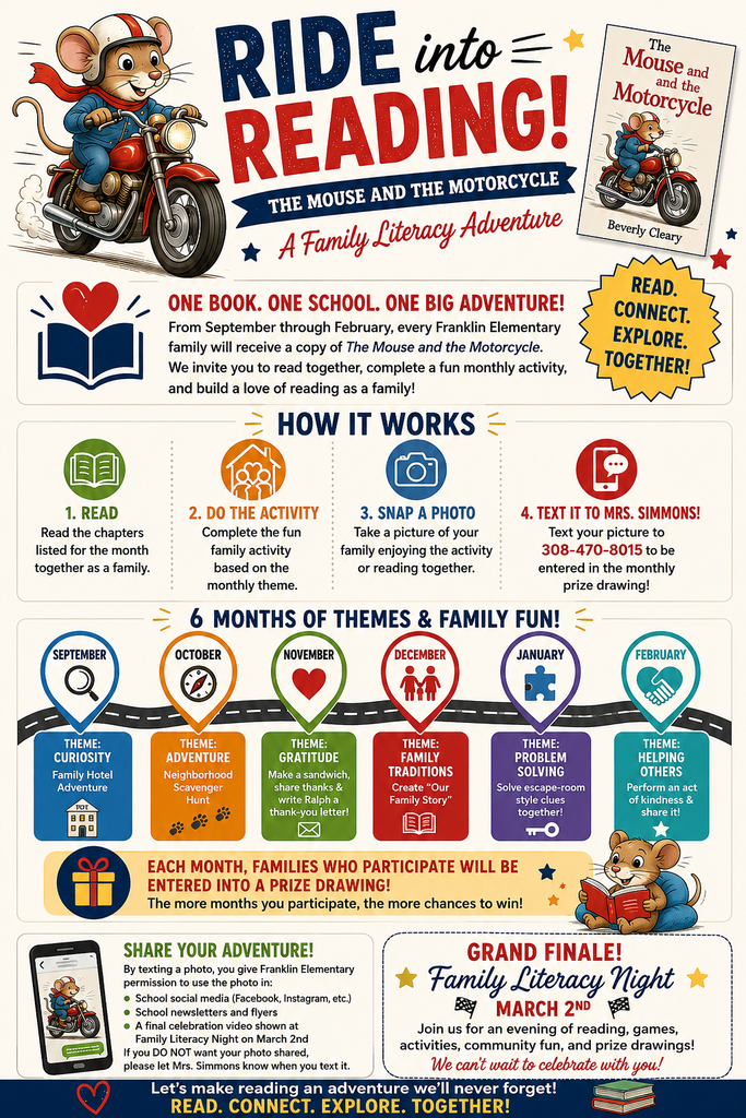 Poster that explains the details of the reading literacy project.