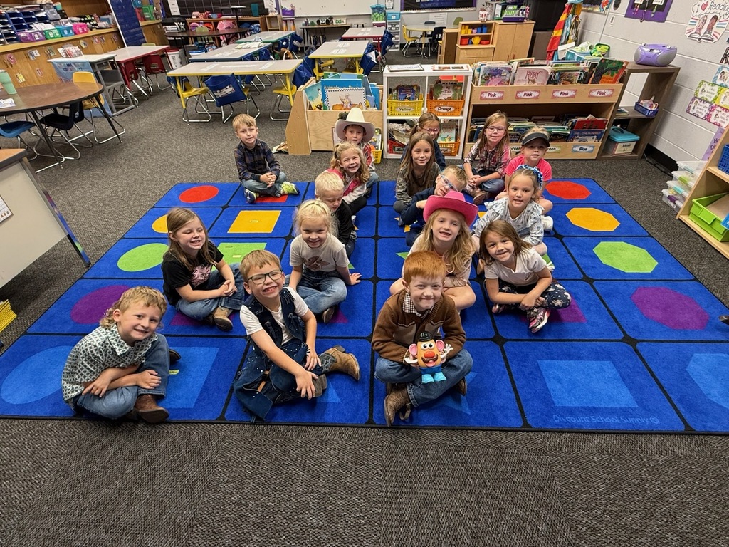 Kindergarten class with their full potato head.