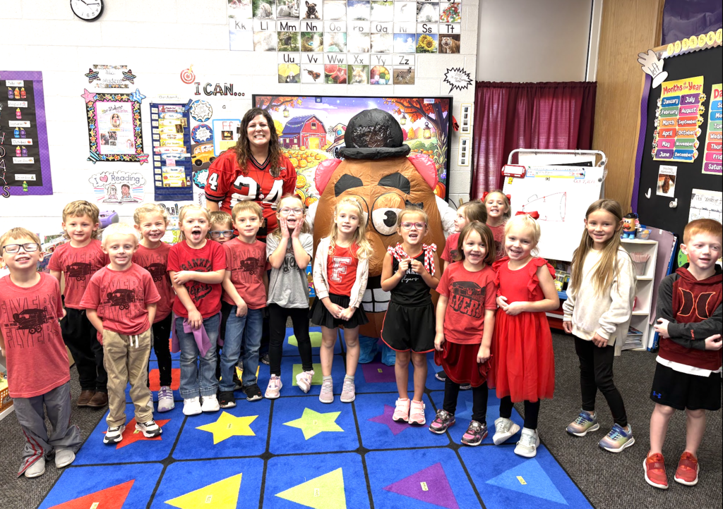 Kindergarten celebrating with Mr. Potato Head
