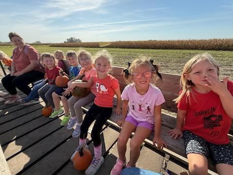 Students on the hayrack ride. 