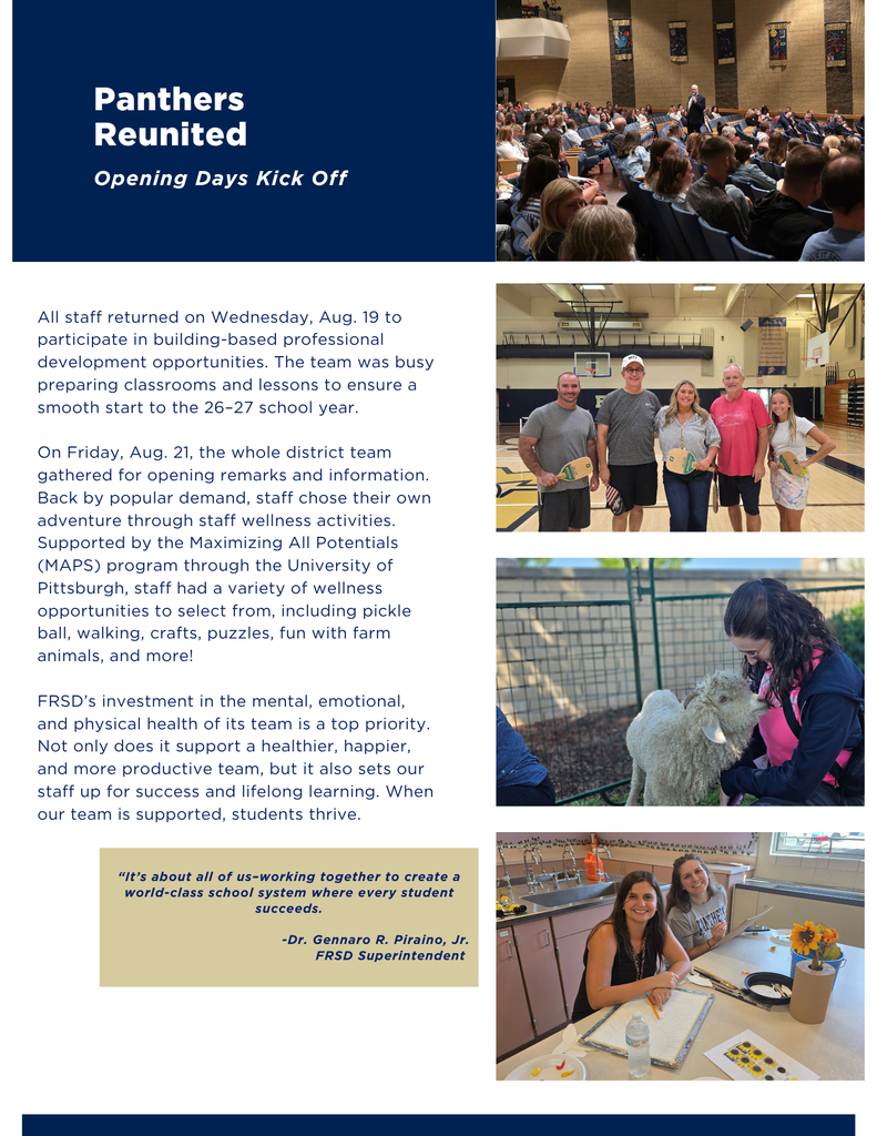 A flyer featuring images of staff and students, discussing the mental and emotional well-being investment in the school.
