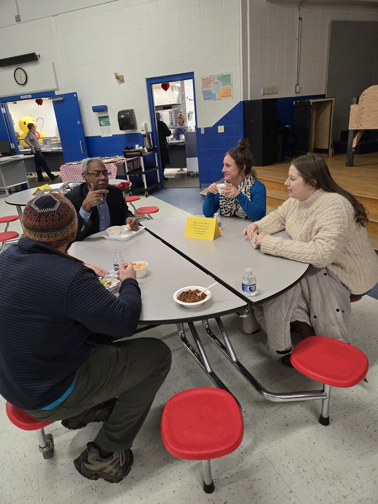 community members eating