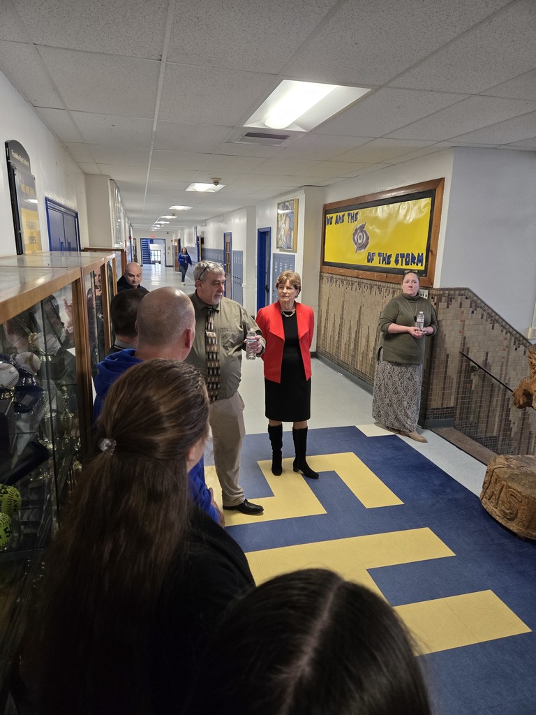 Superintendent gives a tour to Senator Shaheen and other Franklin community members. 