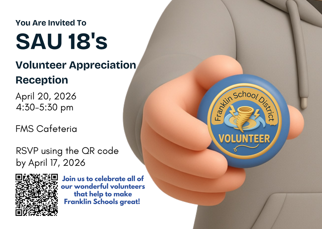 Volunteer Appreciation Invitation April 20, 2026 4:30-5:30 FMS cafeteria