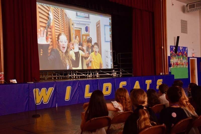             Washington Street School’s gymnasium was transformed into a Hollywood-style movie premiere, complete with snacks and a red-carpet atmosphere, during the inaugural Franklin Square Film Screening on May 21.