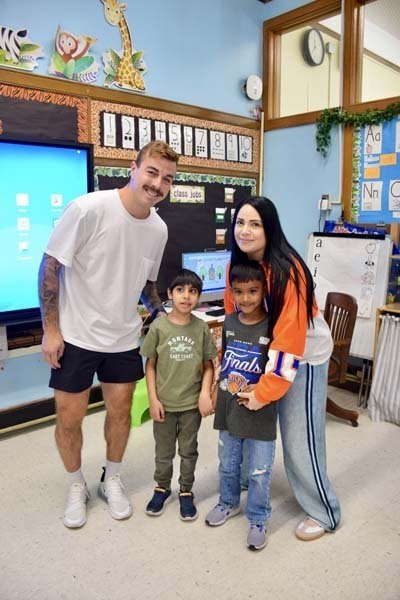 To celebrate the culmination of their floor hockey unit in physical education, John Street School sixth graders received a special surprise when New York Islanders player Jean-Gabriel Pageau visited their school on June 3.