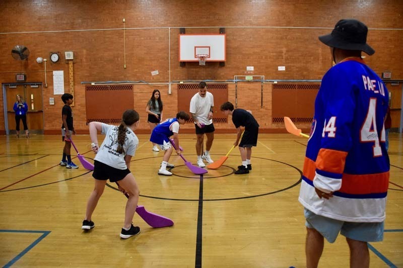 To celebrate the culmination of their floor hockey unit in physical education, John Street School sixth graders received a special surprise when New York Islanders player Jean-Gabriel Pageau visited their school on June 3.