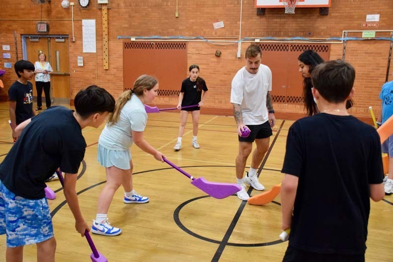 To celebrate the culmination of their floor hockey unit in physical education, John Street School sixth graders received a special surprise when New York Islanders player Jean-Gabriel Pageau visited their school on June 3.