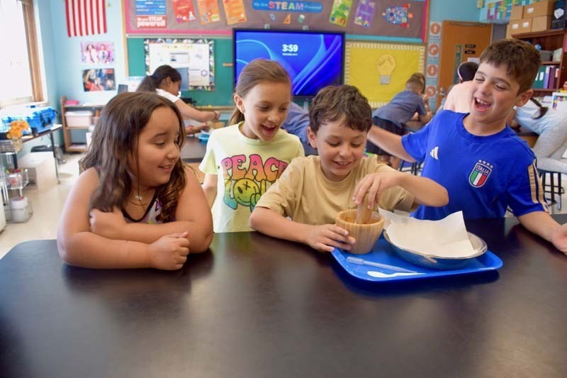 During eight engaging sessions, John Street School third graders in the after-school STEAM Club explored science through hands-on experiments as part of the Science Surprise enrichment program provided by Mad Science of Long Island.