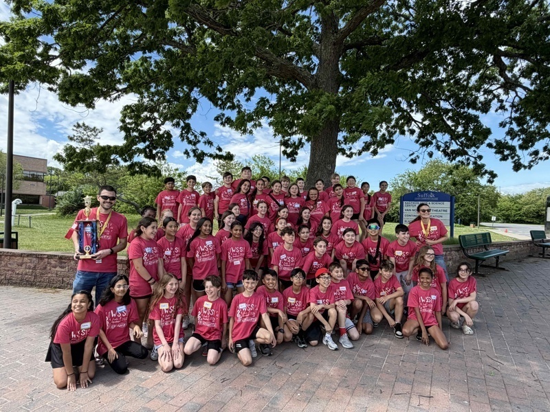 group of children in red shirts
