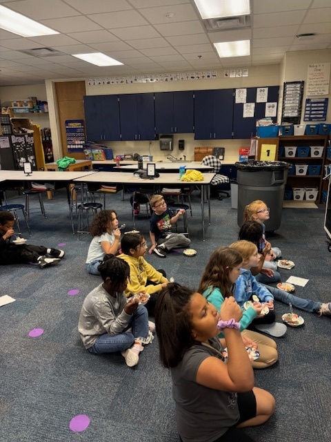Students enjoying their ice cream