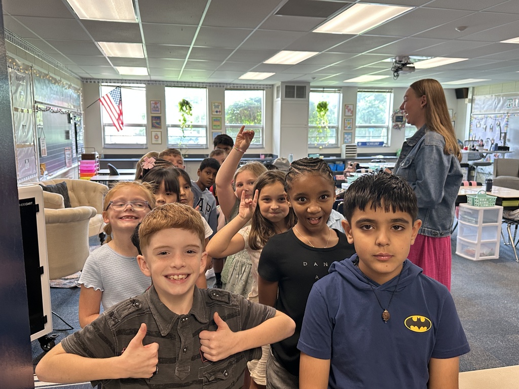 Third grade students lined up before leaving the classroom
