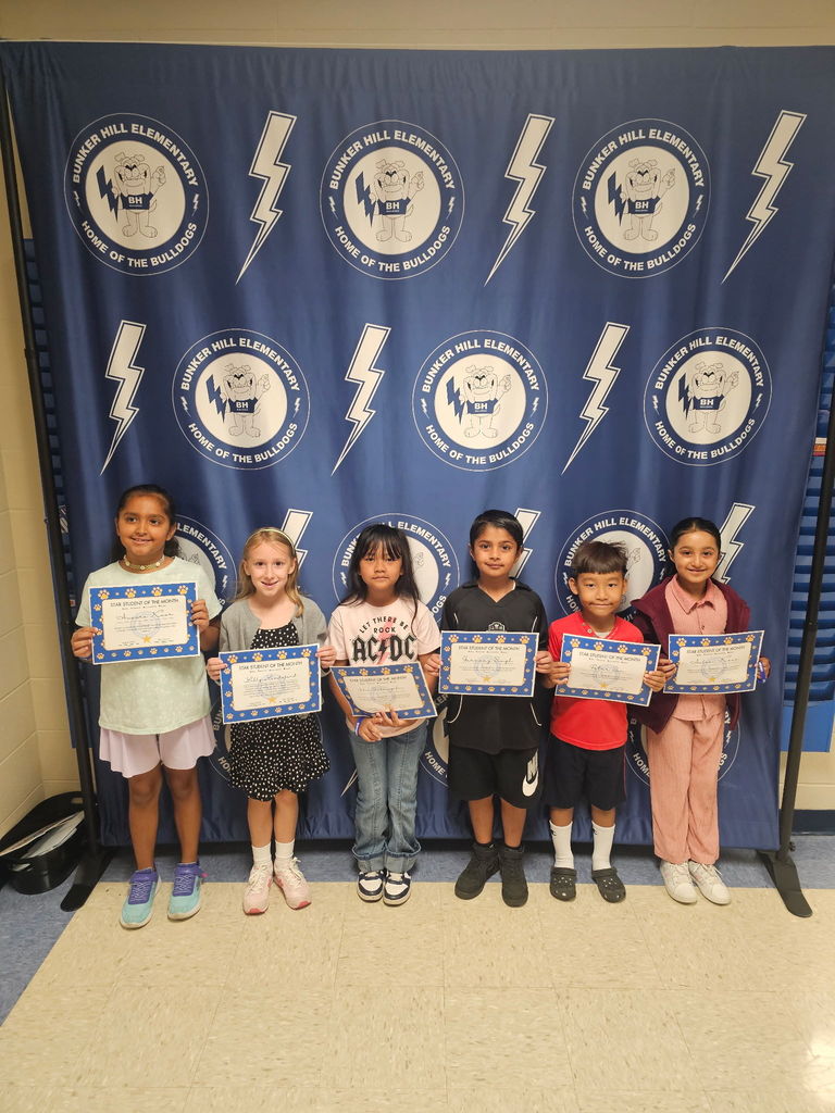 2nd Grade students with their star student certificates