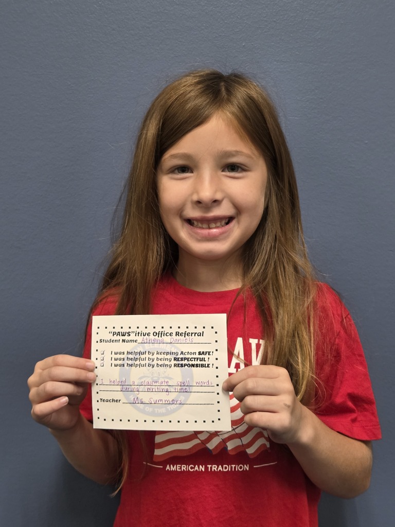 Student with Pawsitive Office Referral