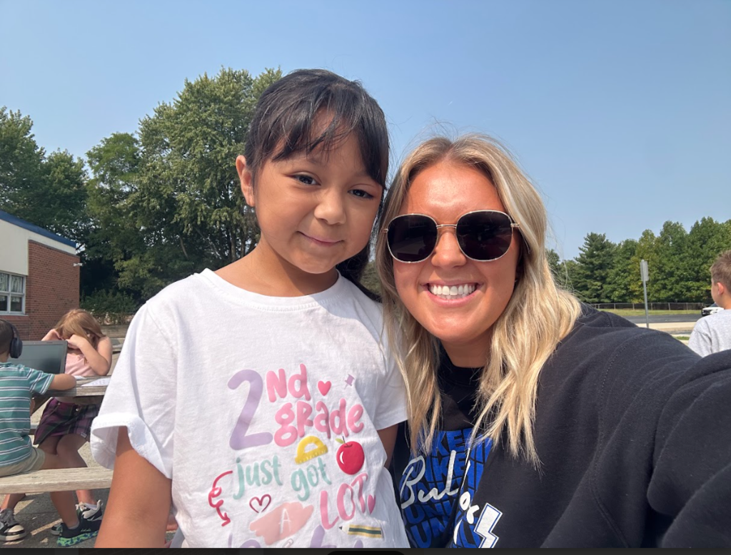 teacher and student selfie