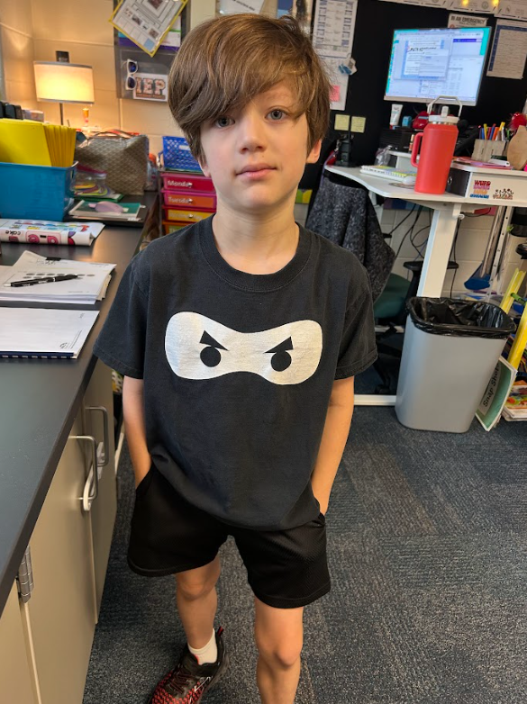 Students dressed as ninjas for spirit week