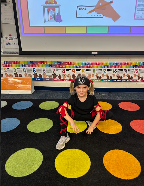 Students dressed as ninjas for spirit week