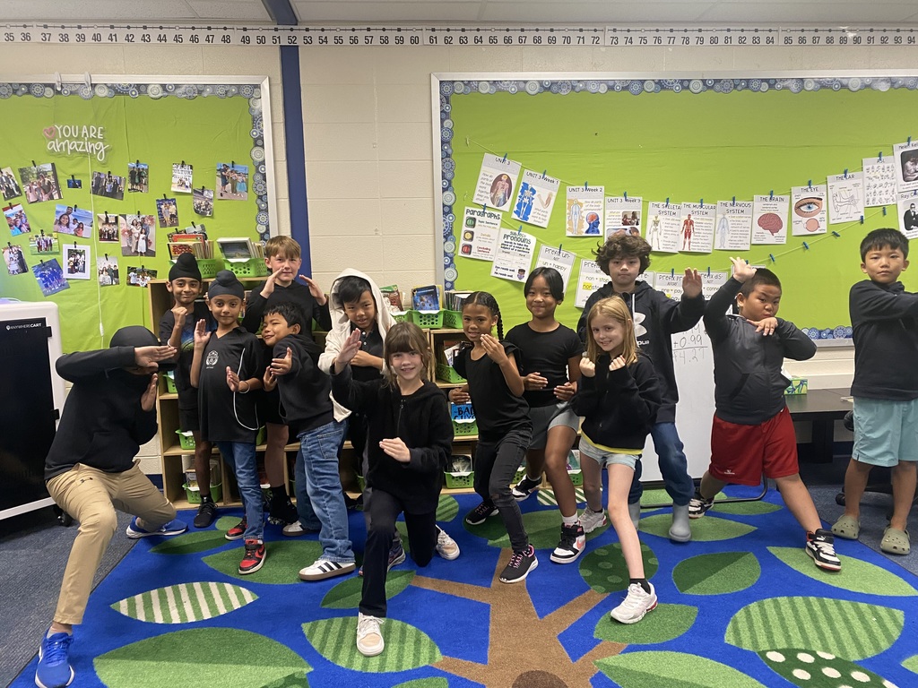 Students dressed as ninjas for spirit week