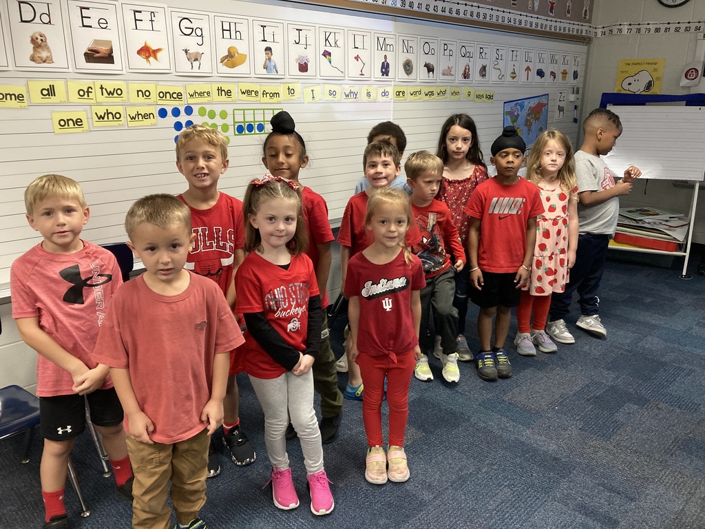 Students celebrating homecoming week with RED Hot Homecoming Spirit!